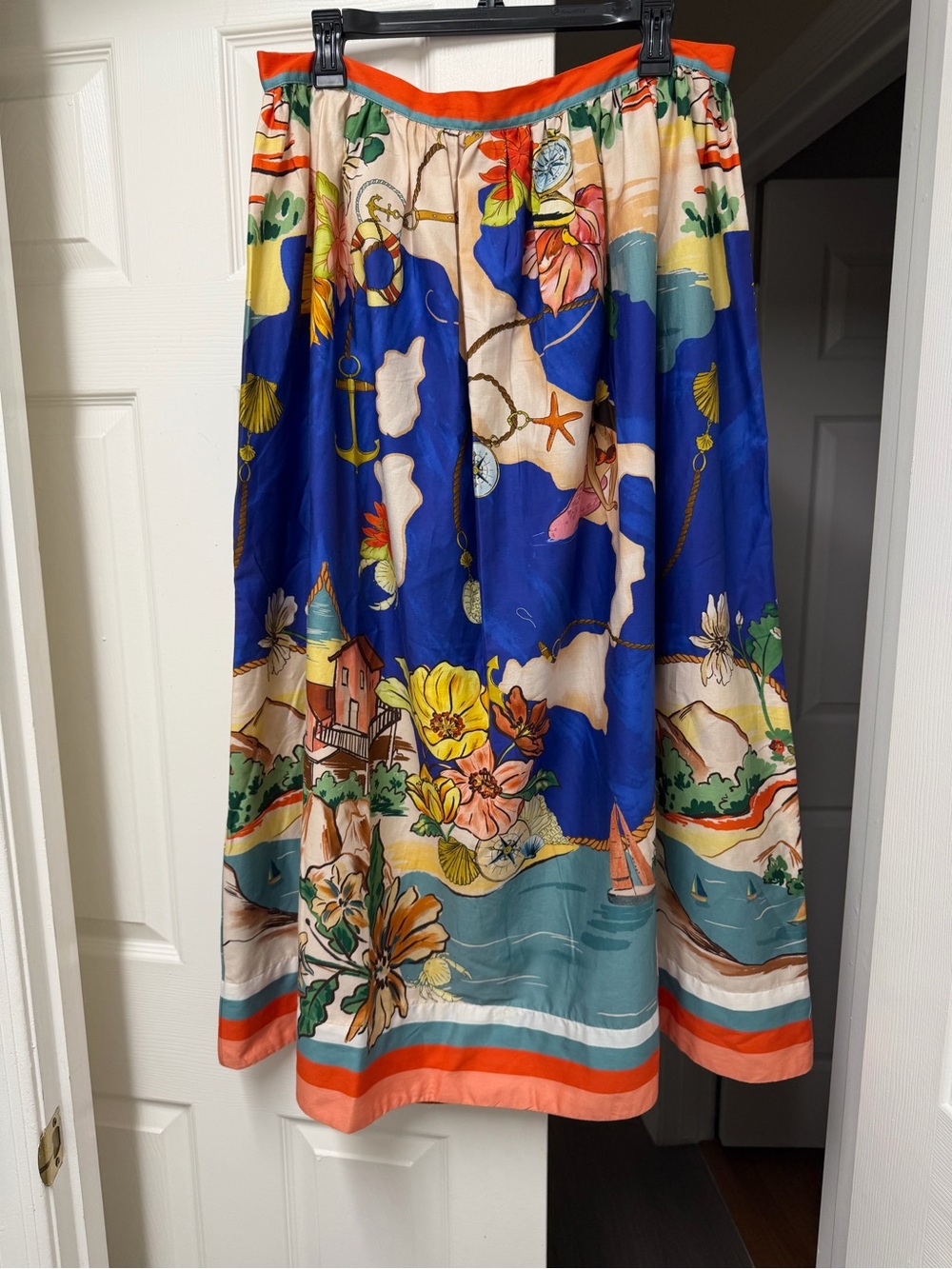 NWT Antonio Melani Sea La Vie Evie Ocean Print Skirt Blue Size 14 - Picture 5 of 14